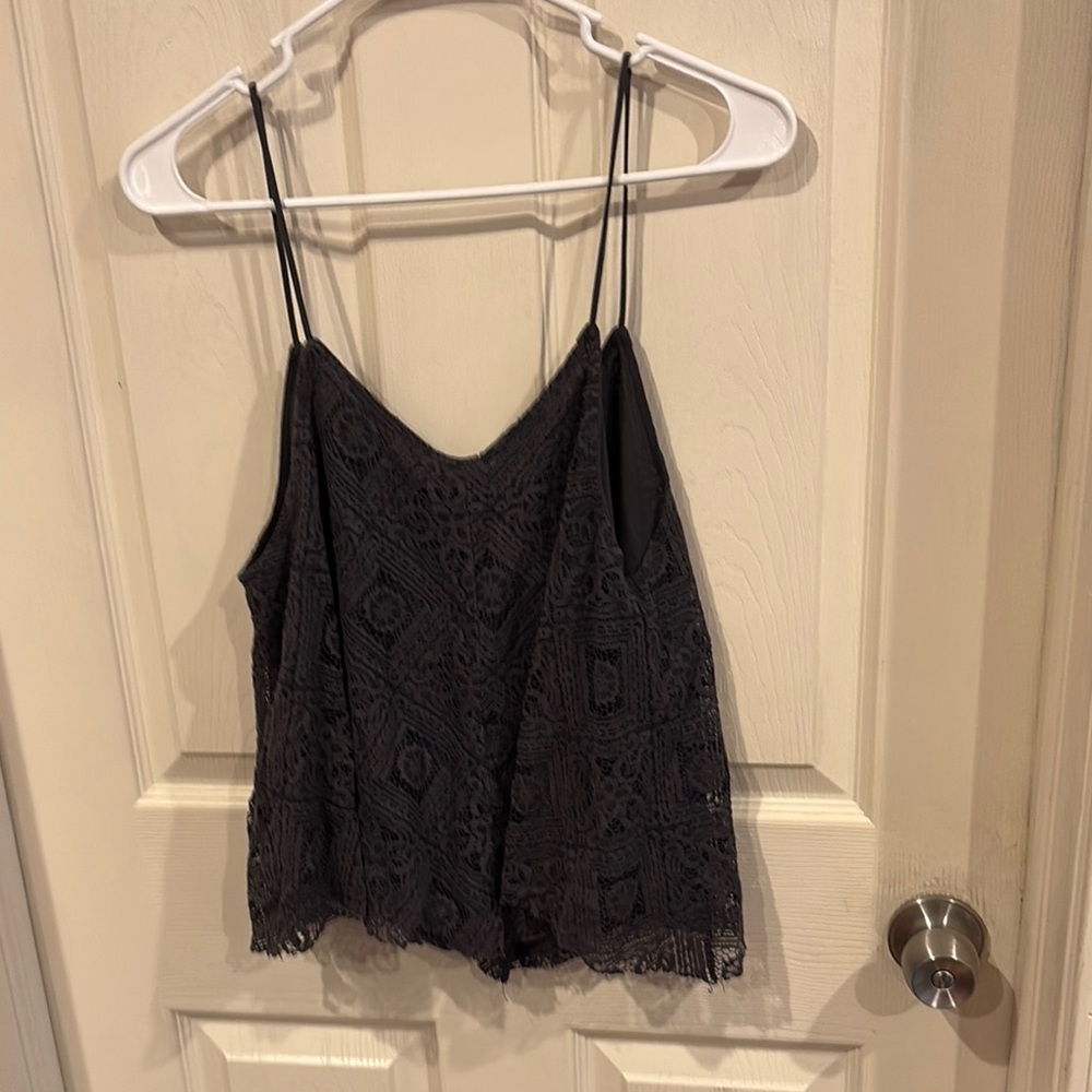 American Eagle Outfitters Gray Crop Camisole Tank Top